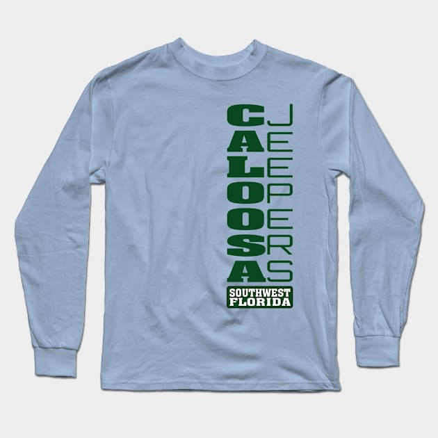 Dark Green Vertical Logo Long Sleeve T-Shirt by Caloosa Jeepers 